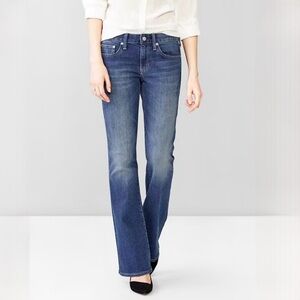 {GAP} "Long and Lean" Short Petite Low Rise Y2K Bootcut Stretch Denim Jeans